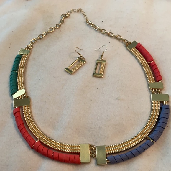 Jewelry - Multi colored necklace with earrings  $15.00